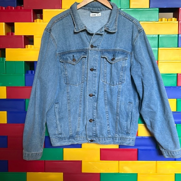 Elia Cher oversized light blue denim jacket size L - Picture 1 of 8